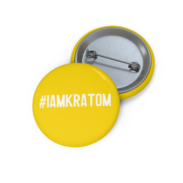 #IAMKRATOM Pin Buttons (Yellow)