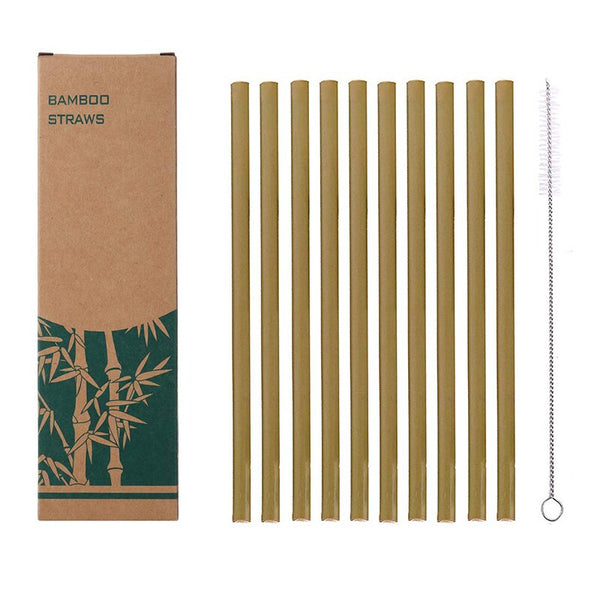 Natural Organic Bamboo Straw Set